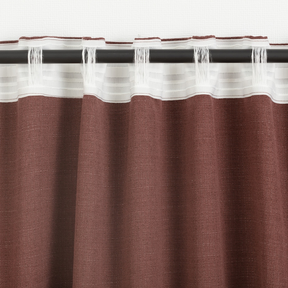 Zasłona BASIC na taśmie marszczącej 140x280cm wrzosowy brąz 1 szt. 140x280 brązowy