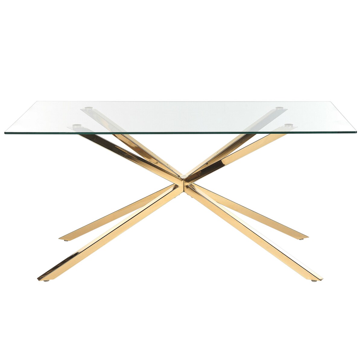 Stół do jadalni CORA Złoty 160 cm 90 cm Szkło hartowane