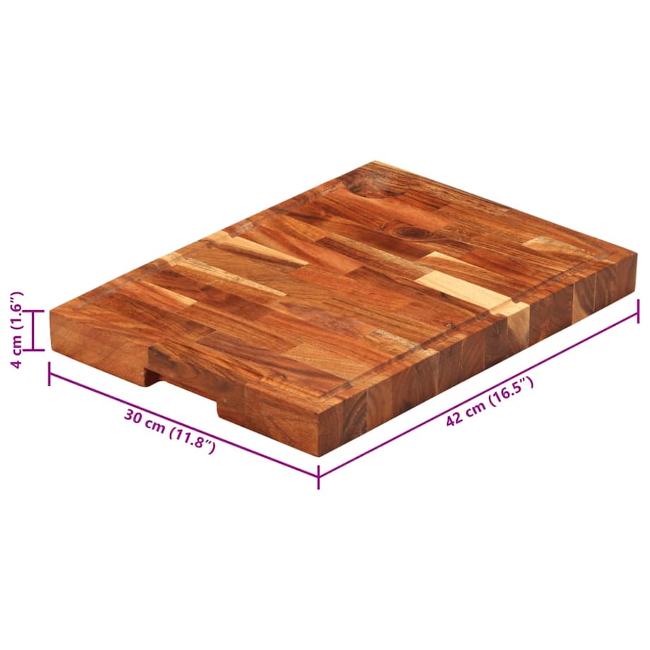 vidaXL Deska do krojenia, 42x30x4 cm, lite drewno akacjowe