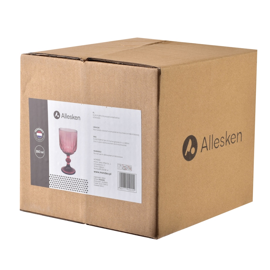 ELISE PURPLE Komplet 4 kieliszków 350ml9x16.4cm