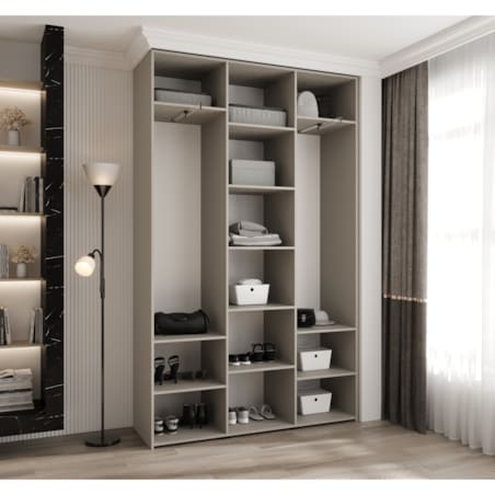 Szafa trzydrzwiowa Como 3 150 gł.40 kaszmir+czarny