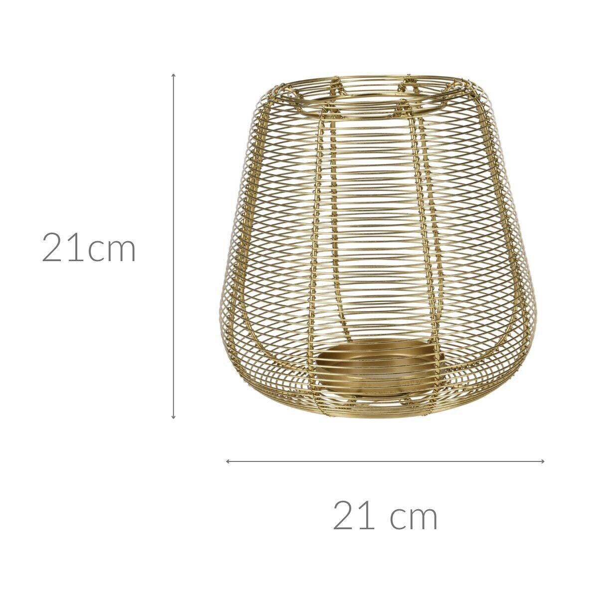 Złoty lampion na świeczkę, metal