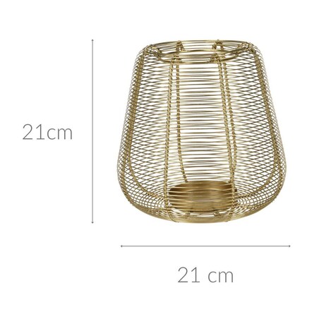 Złoty lampion na świeczkę, metal