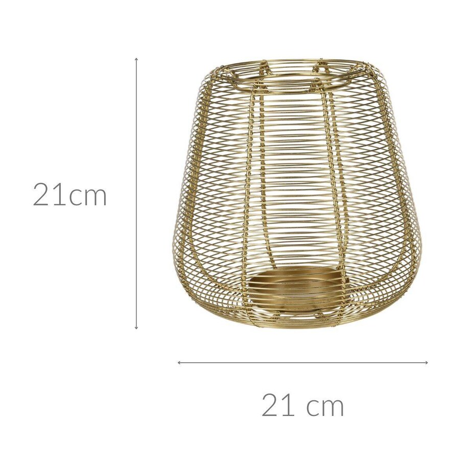 Złoty lampion na świeczkę, metal