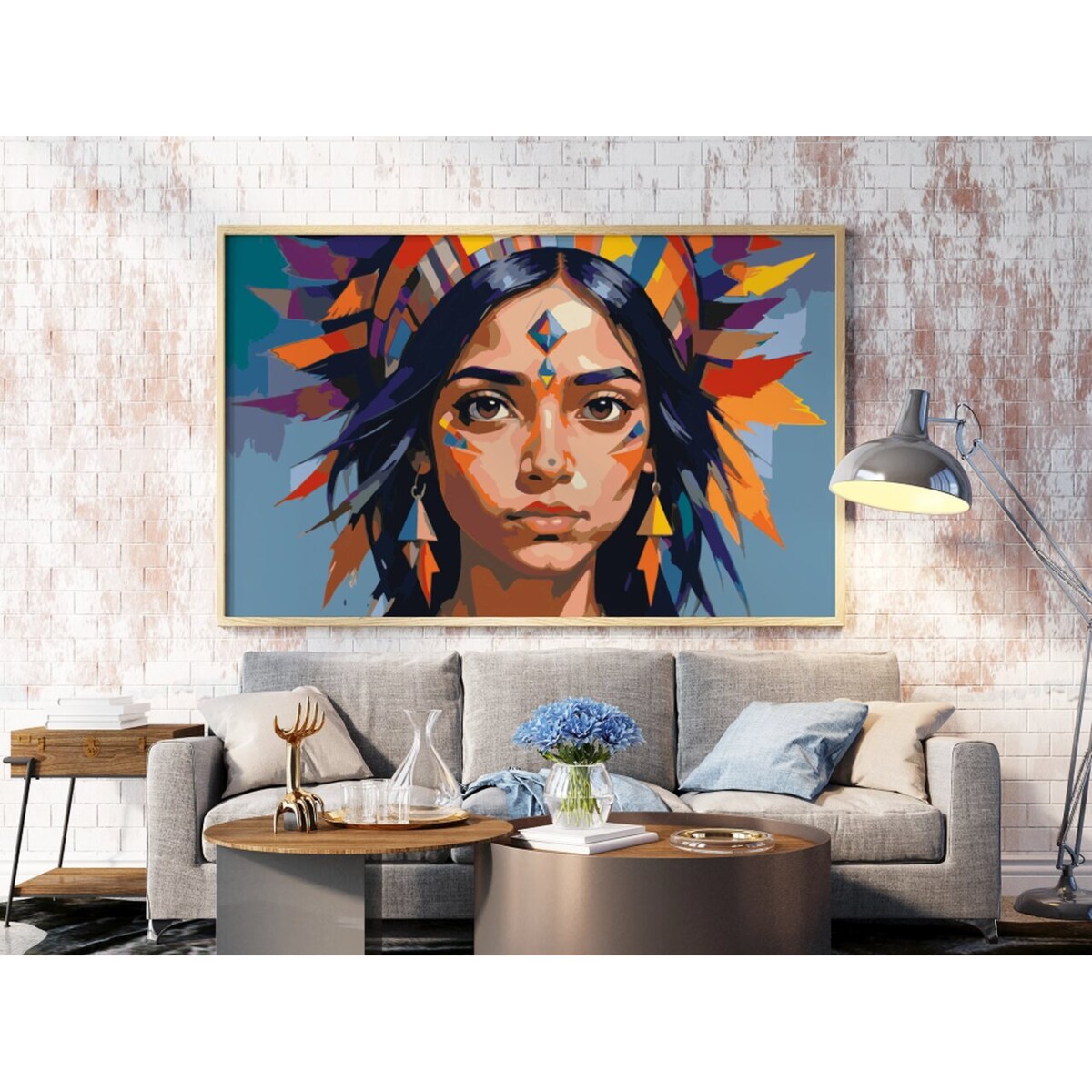 Malowanie po numerach, zestaw DIY – INDIANKA 50x70 cm- Produkt PL