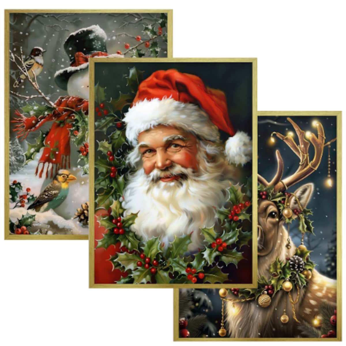 Obrazy na Boże Narodzenie Święta Plakaty w ramie na ścianę do salonu