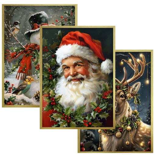 Obrazy na Boże Narodzenie Święta Plakaty w ramie na ścianę do salonu