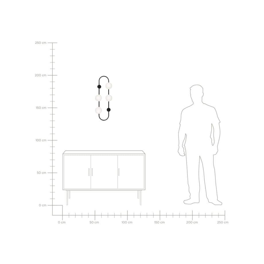 Lampa ścienna 4-punktowa metalowa czarna YANGO