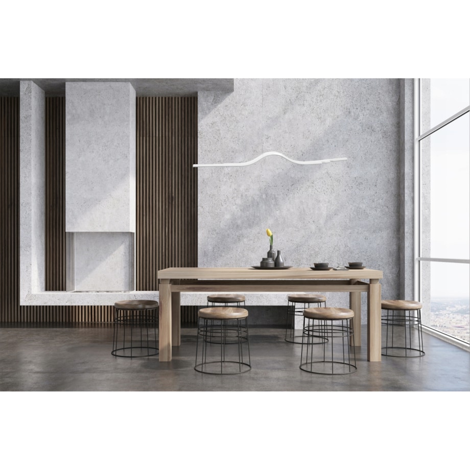 Lampa Sutitowa Wisząca Led Biała Nowoczesna +Pilot