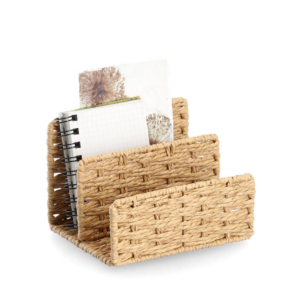 Organizer na korespondencję z papierowej plecionki