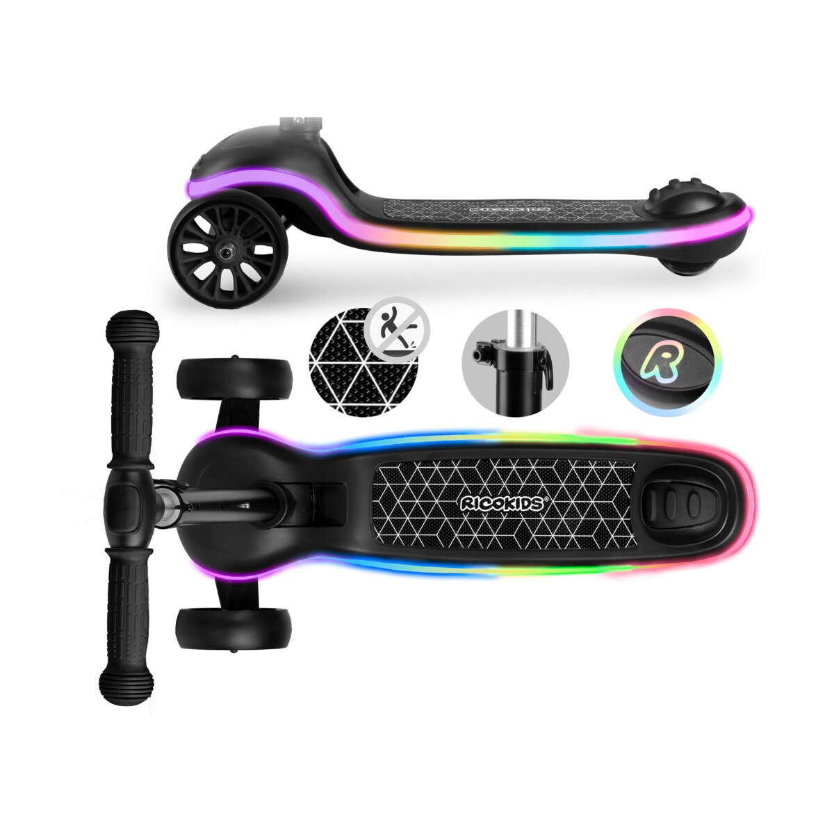 Hulajnoga dla dzieci trójkołowa Leddi czarna