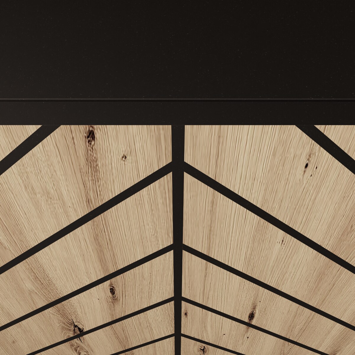 Szafka RTV IGO 200 cm na metalowych nogach, jodełka- artisan+czarny