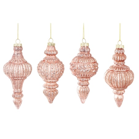 Bombka szklana 4szt. 14x6, 12,5 cm JOLANDA różowa