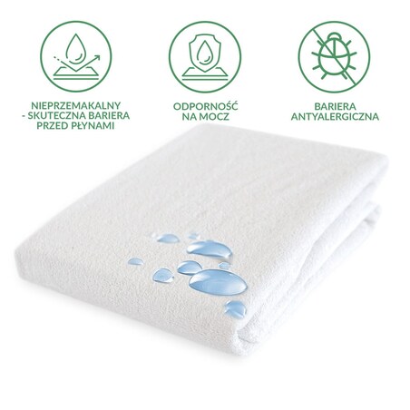 Ochraniacz na materac wodoodporny, rozmiar 70x140 Bonson kolor biały