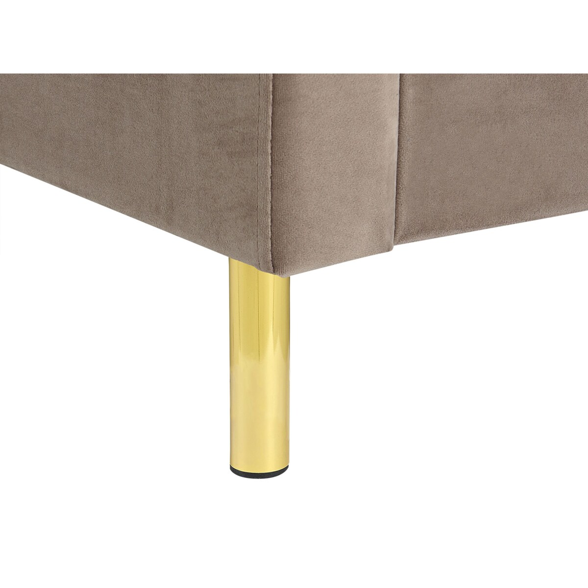 Łóżko welurowe 180 x 200 cm beżowoszare VILLETTE