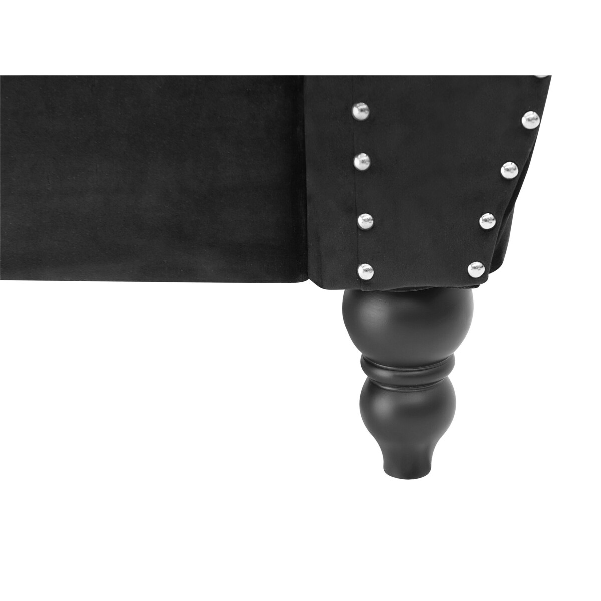 Sofa 2-osobowa welurowa czarna SKIEN