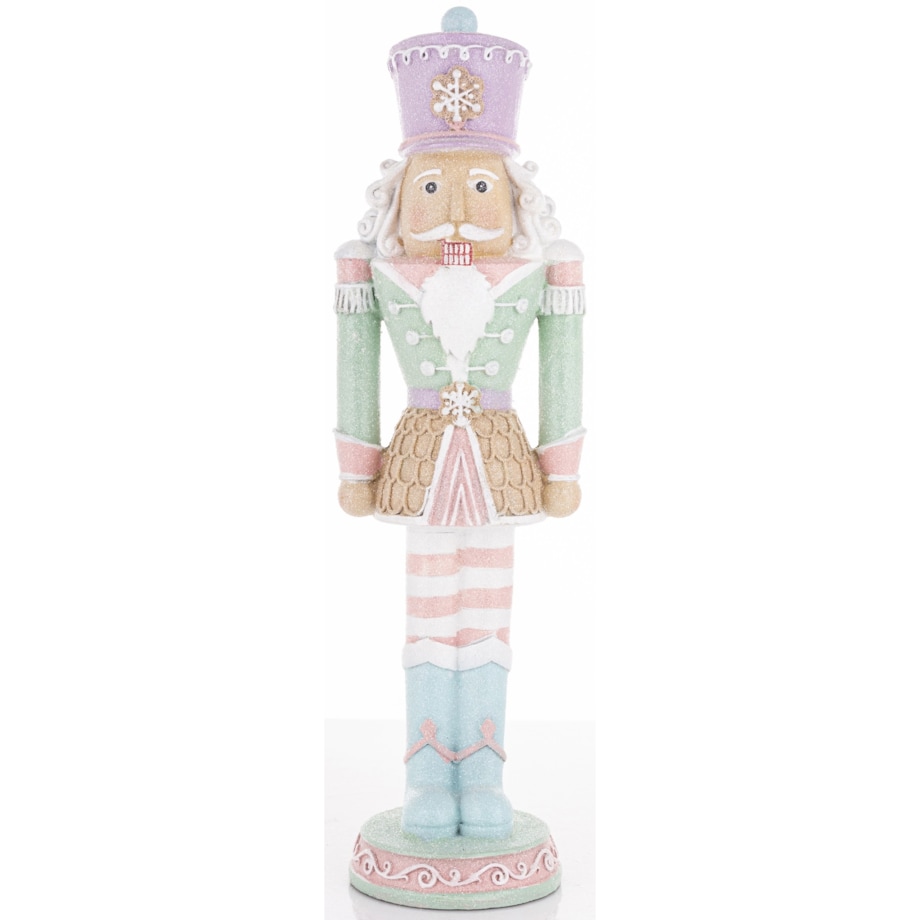 Figurka - pastelowy Dziadek do Orzechów 36x11 cm