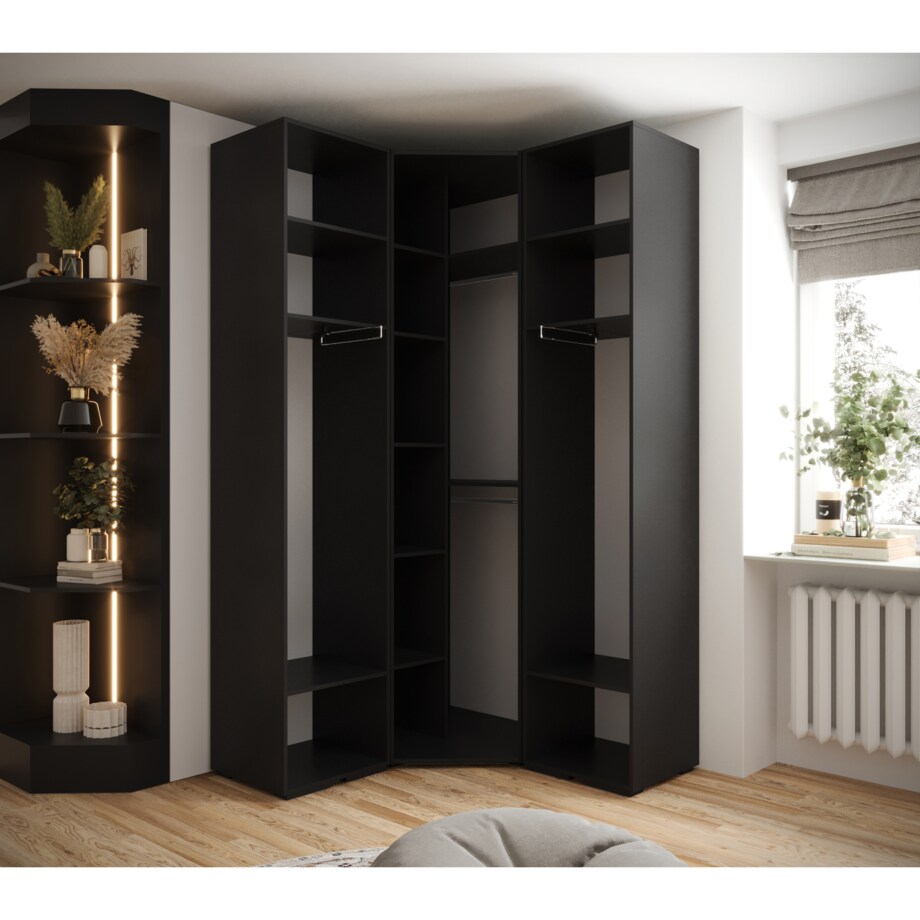 Garderoba wysoka do przedpokoju INOVA 4 Z4 czarny+czarny