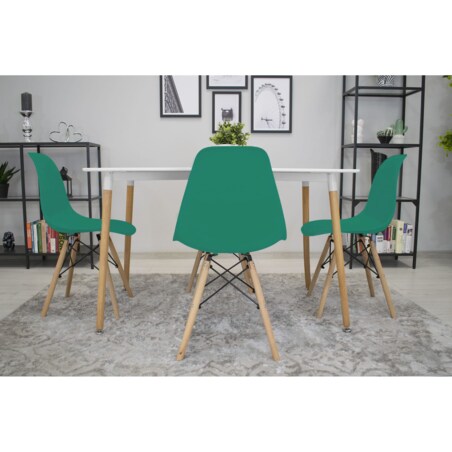 Krzesło Do Jadalni Kuchni Salonu Osaka Zielone / Nogi Naturalne