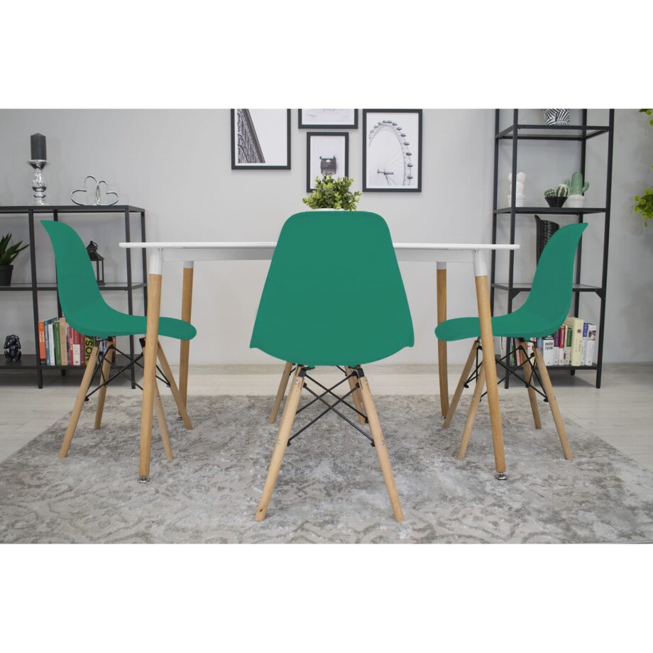 Krzesło Do Jadalni Kuchni Salonu Osaka Zielone / Nogi Naturalne