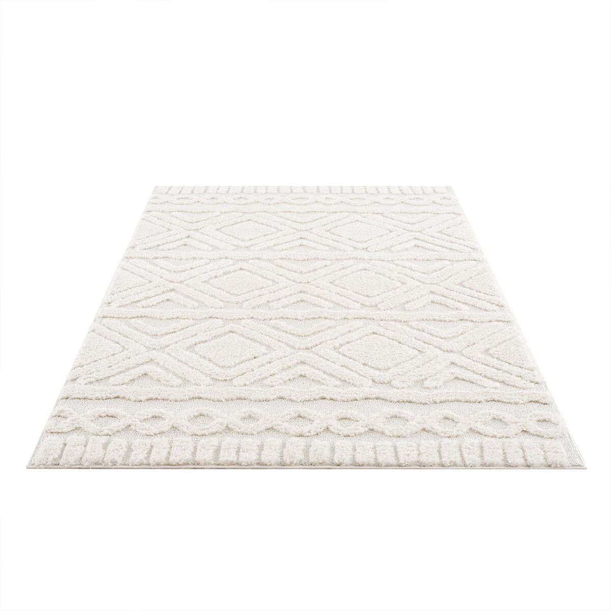 Dywan z efektem high low boho Focera 33820 Krem 80x150