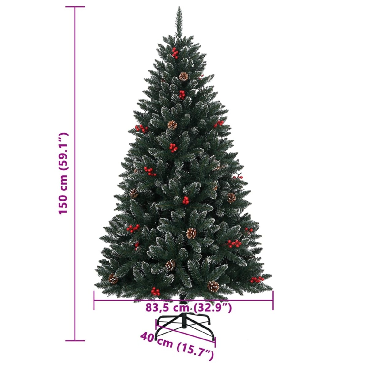 vidaXL Sztuczna choinka, 150 lampek LED, 150 cm