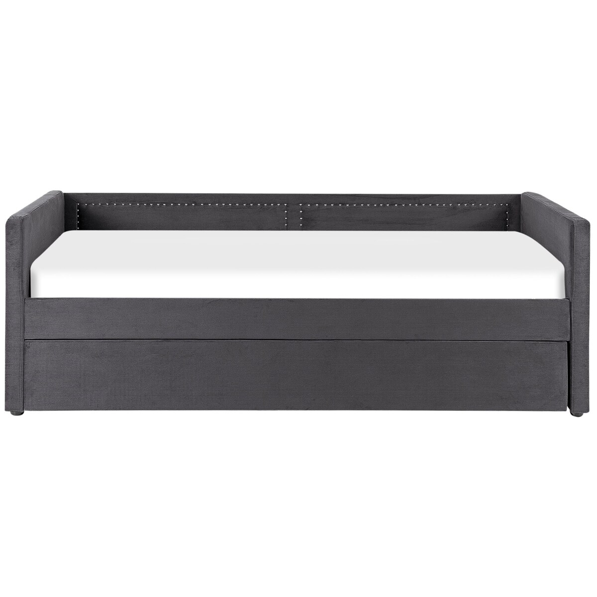 Łóżko wysuwane tapicerowane 90 x 200 cm ciemnoszare MIMIZAN