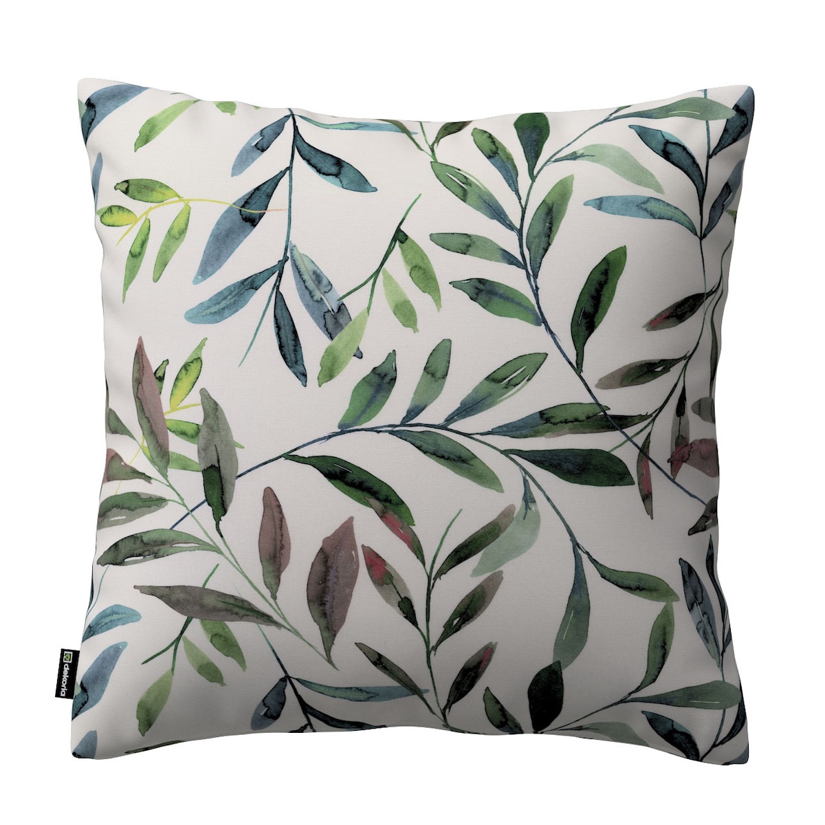 Poszewka Kinga na poduszkę 60x60 zielone gałązki na białym tle