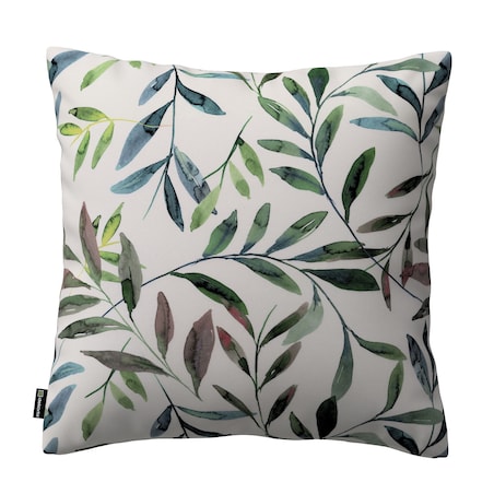 Poszewka Kinga na poduszkę 60x60 zielone gałązki na białym tle