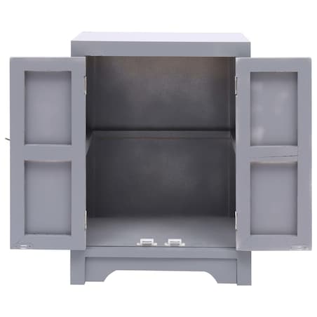 vidaXL Szafka nocna, szara, 38 x 28 x 52 cm, drewno paulownia