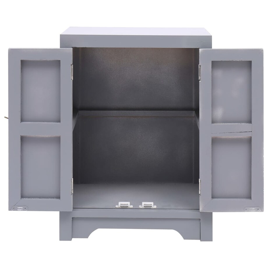 vidaXL Szafka nocna, szara, 38 x 28 x 52 cm, drewno paulownia