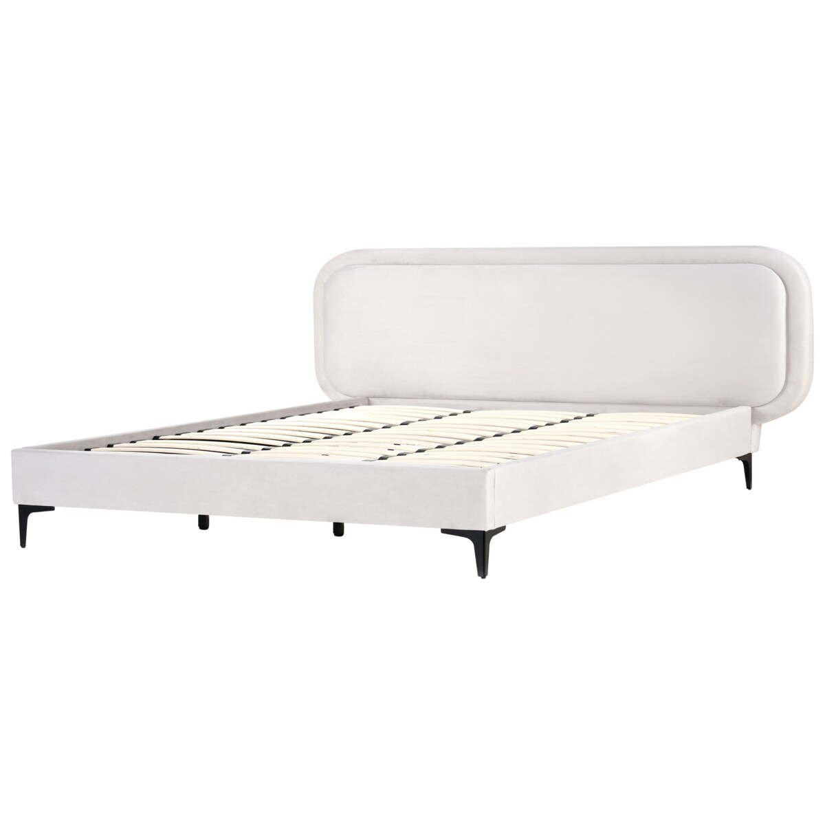 Łóżko Welur SUZETTE 180 x 200 cm Jasnoszary