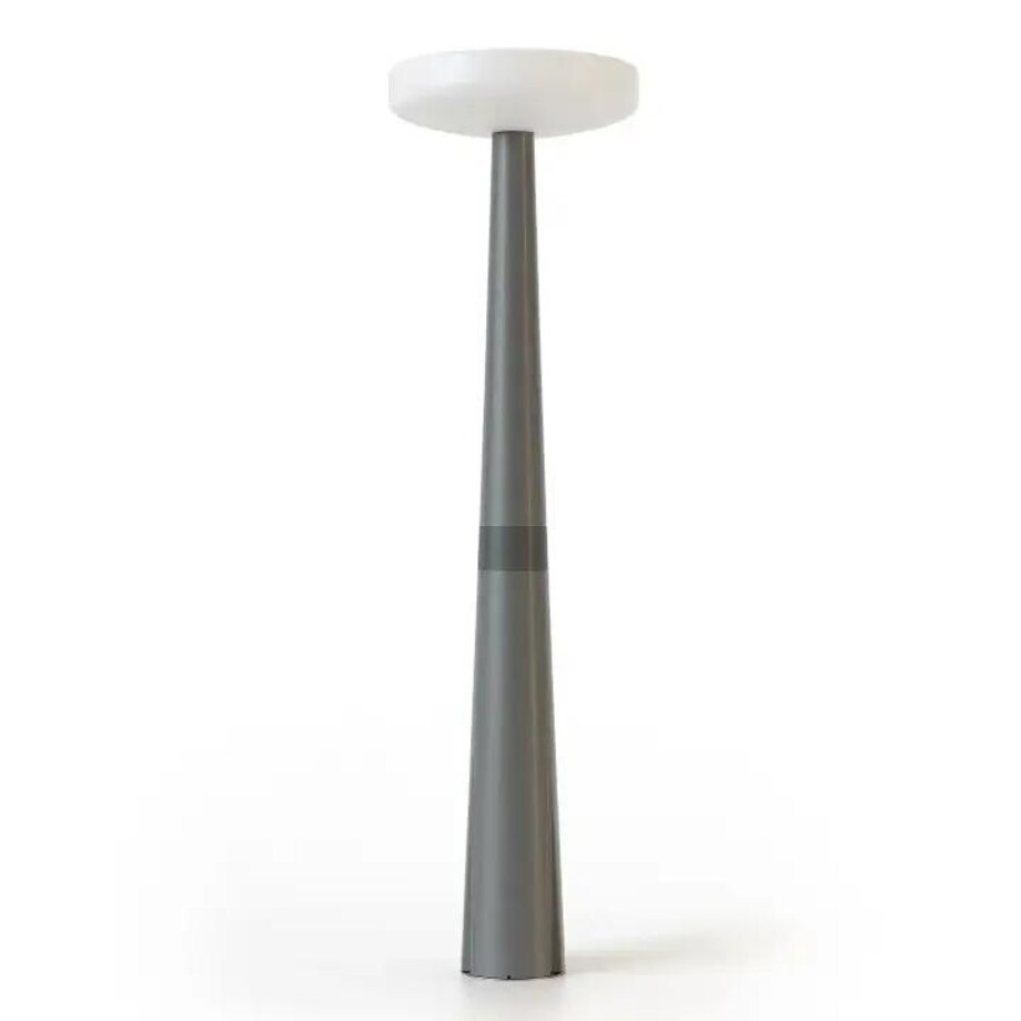 Stojąca latarnia ogrodowa Paquita LUMPQTFARSLNW King Home IP65 biała szara