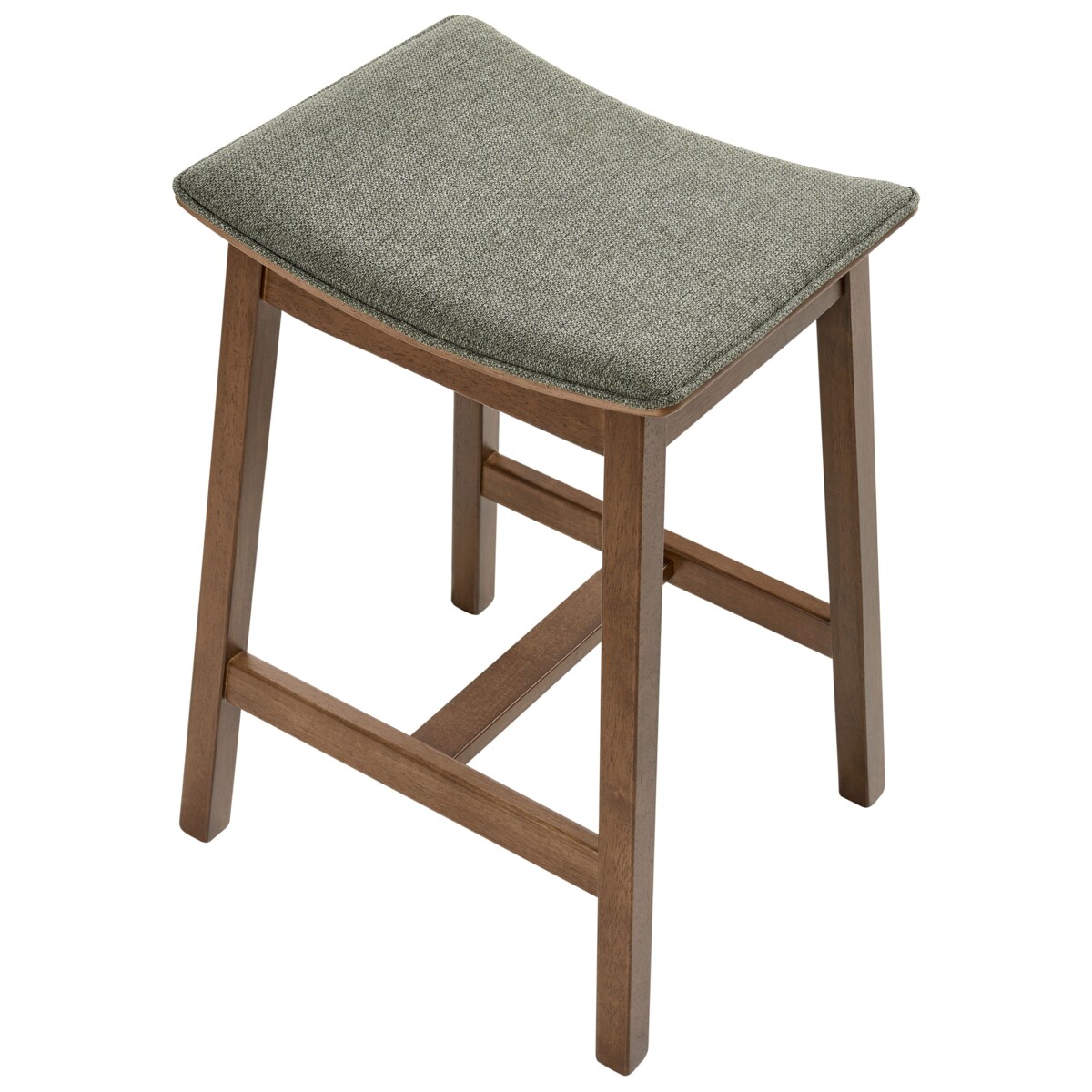 Zestaw 2 hokerów barowych DIXON Drewno Ciemny brąz/ zielony