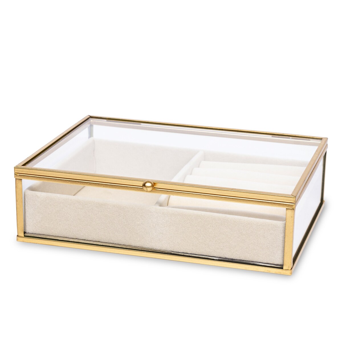 Szkatułka na biżuterię szklana przeźroczysta 20x16x6 cm GIOIELLI