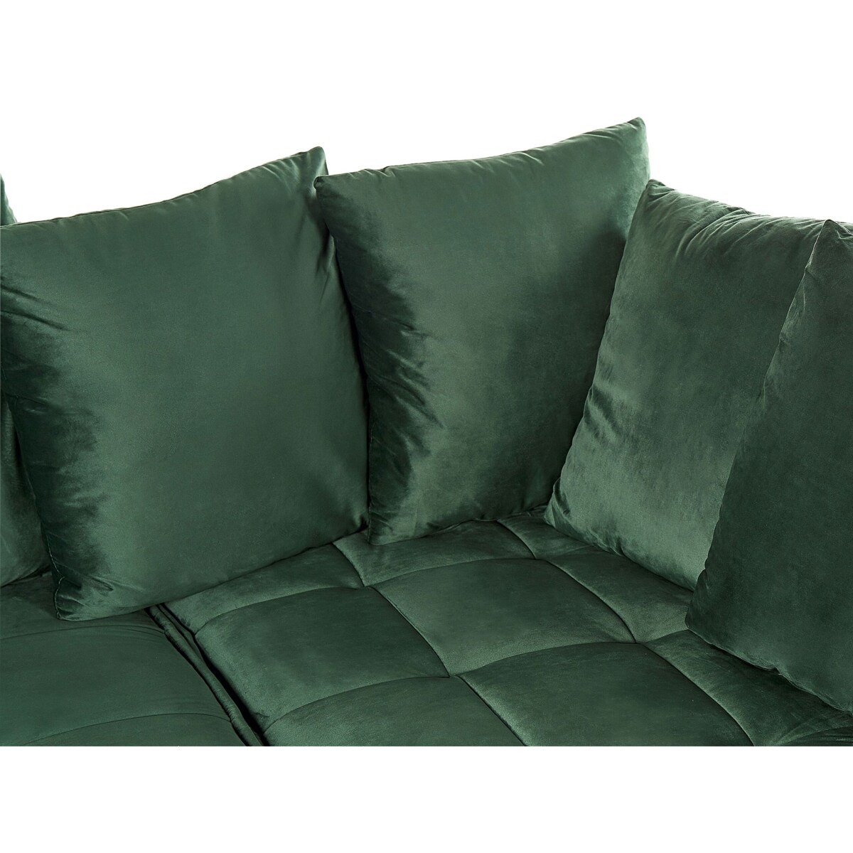 Narożnik welurowy lewostronny zielony GRENA