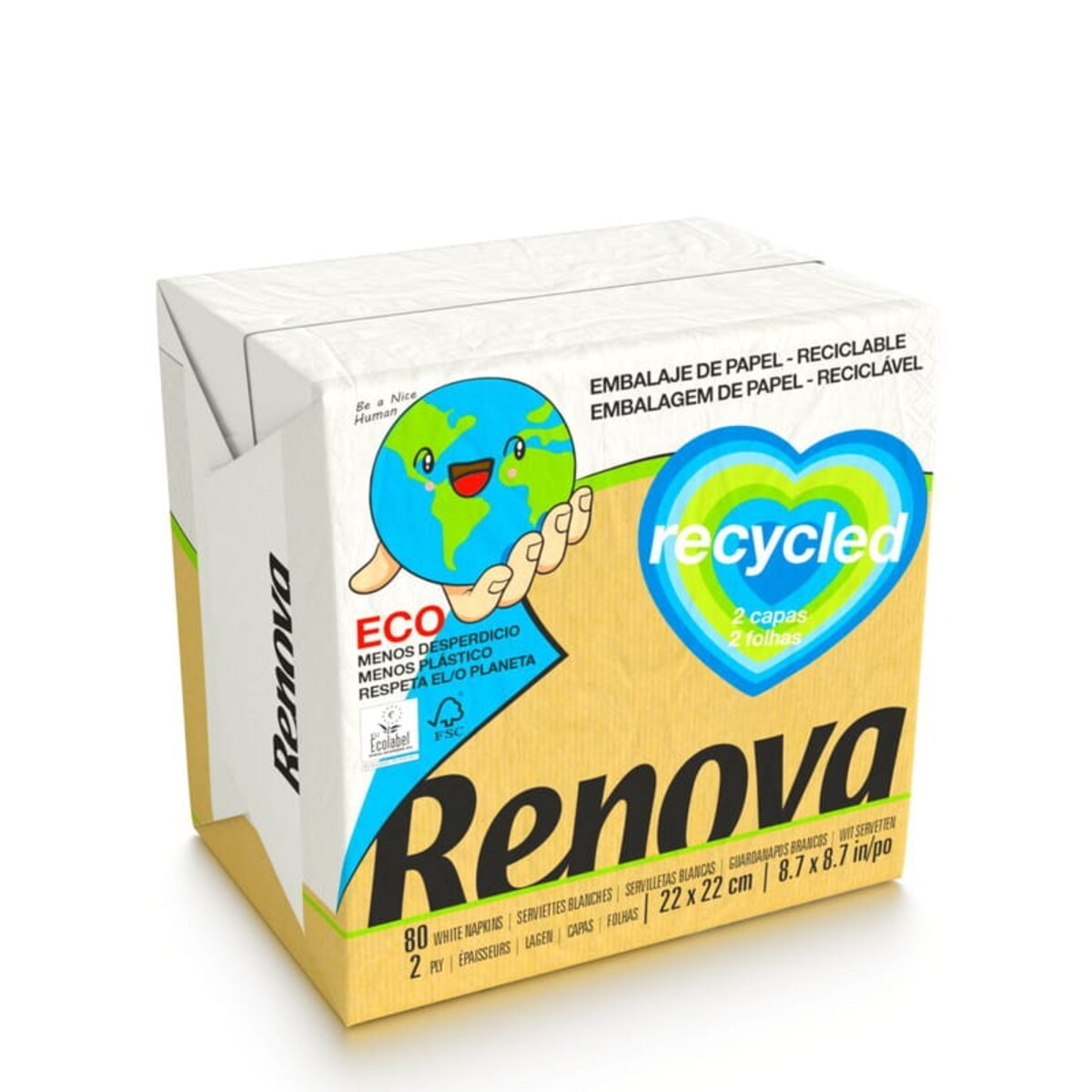 Serwetki Renova RECYCLED 22x22 80szt