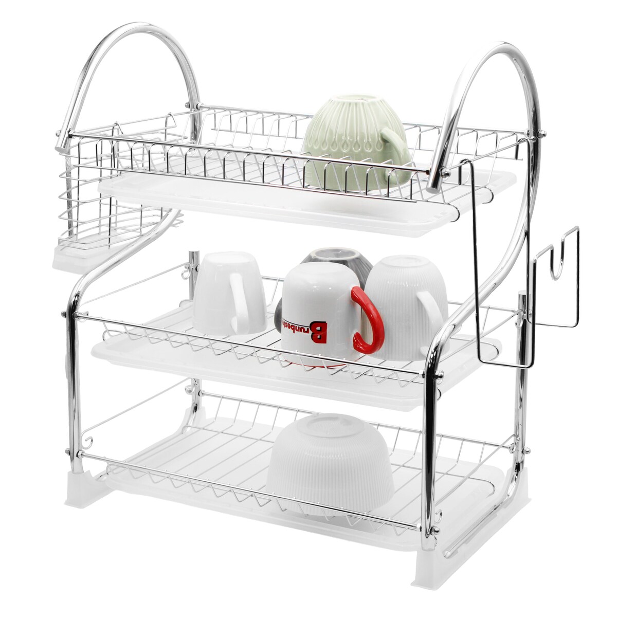Suszarka do naczyń 3-poziomowa 53x25x49cm srebrna BRUNBESTE