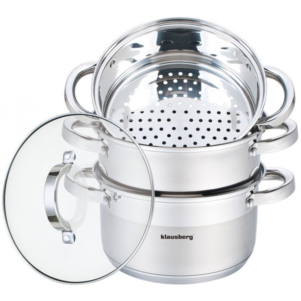 Zestaw garnków do gotowania na parze 18cm 4 ele garnki parowar KLAUSBERG