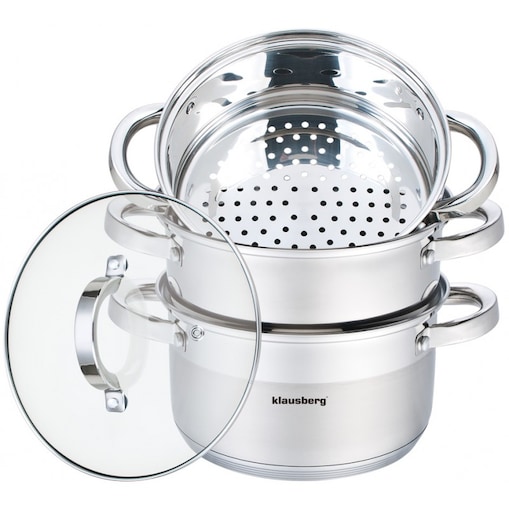 Zestaw garnków do gotowania na parze 18cm 4 ele garnki parowar KLAUSBERG