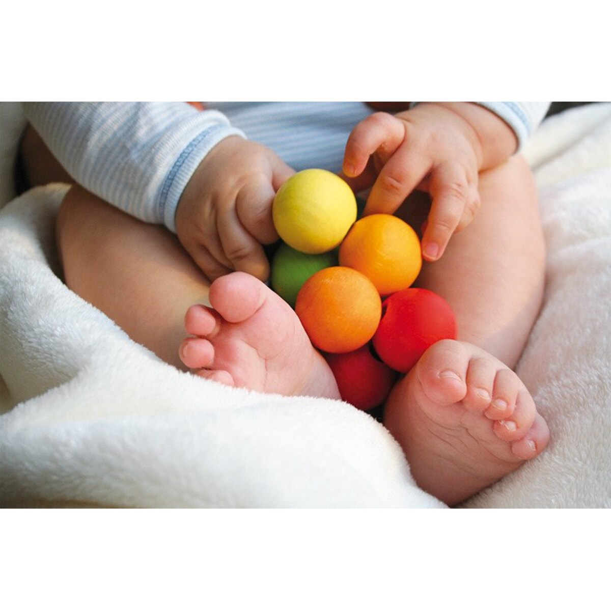 Perełki do chwytania dla niemowlaka drewniane kolorowe 0+ Grimm's