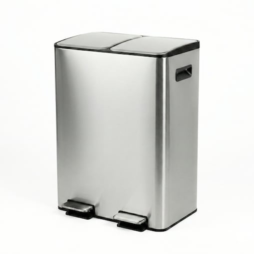 Dwukomorowy kosz na odpady SOLV, 60 l,