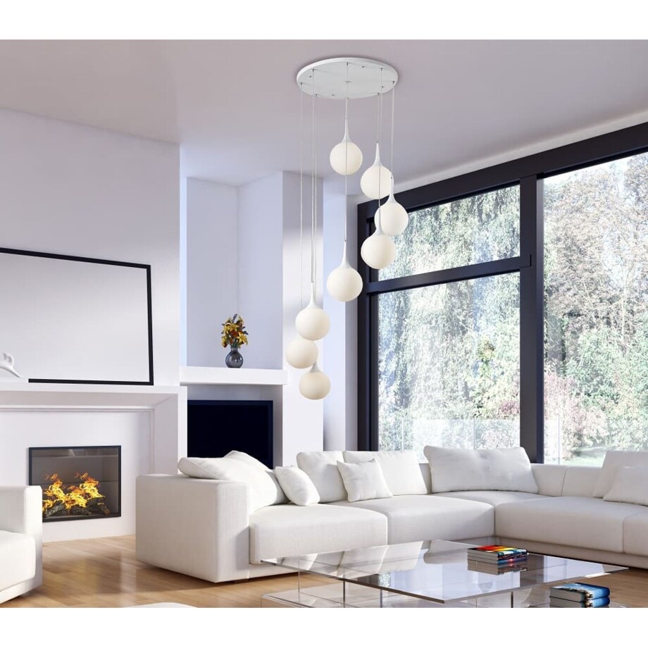 Molekułowa lampa wisząca BOLLE CX4094 Maxlight szkło mleczne biała