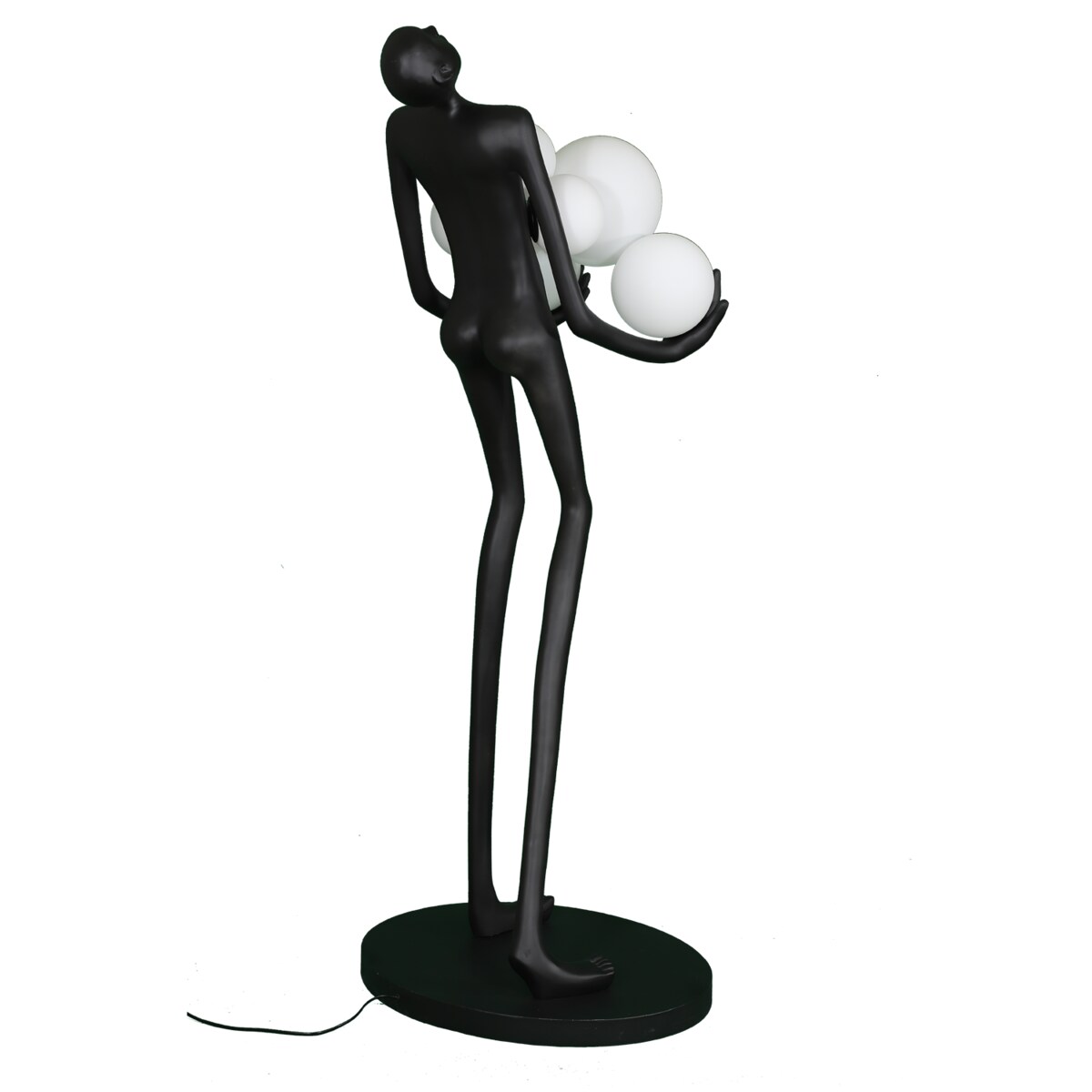 Lampa podłogowa do salonu Man F9312 Step kule balls białe czarne