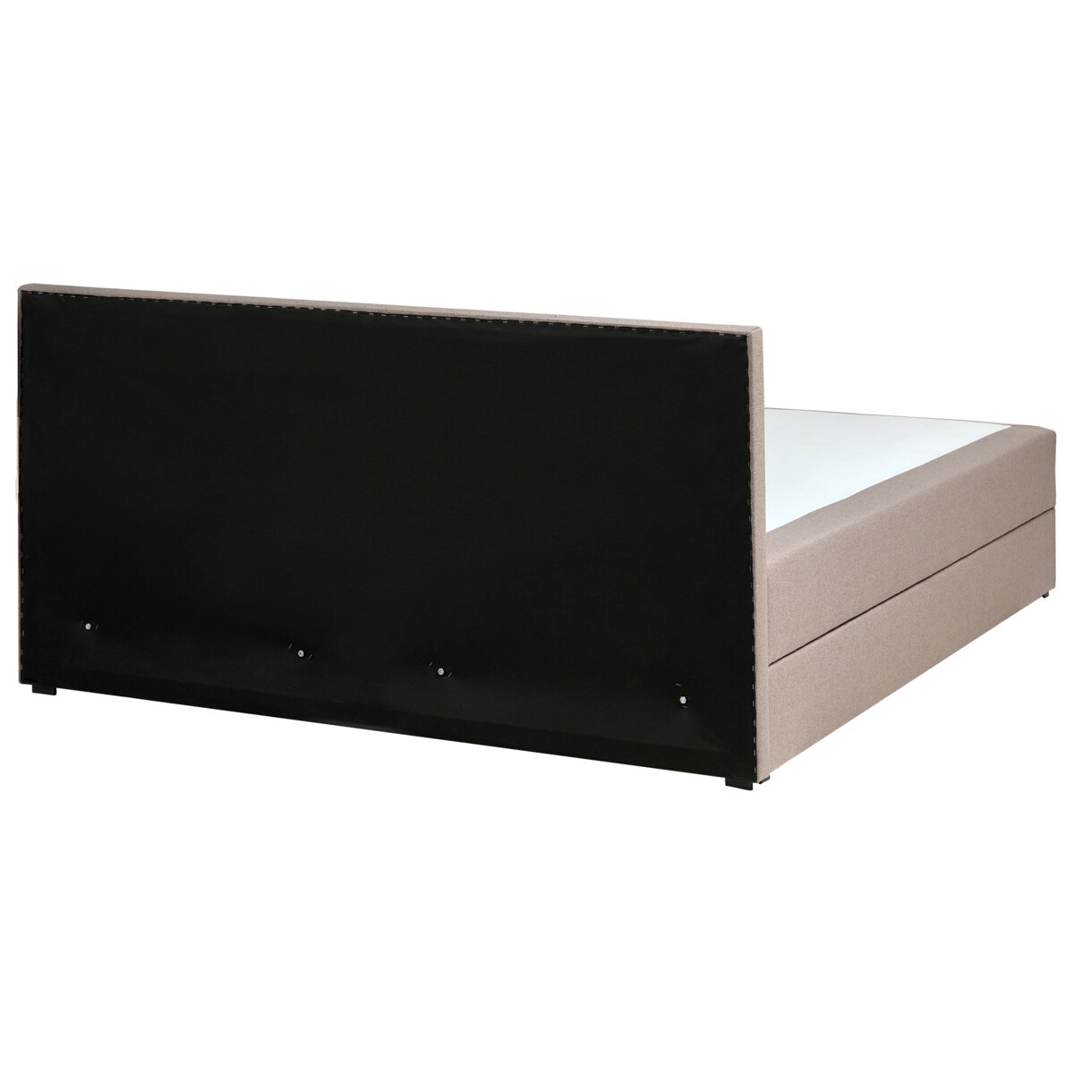 Łóżko kontynentalne z pojemnikiem BARONET 180 x 200 cm Beżowoszary