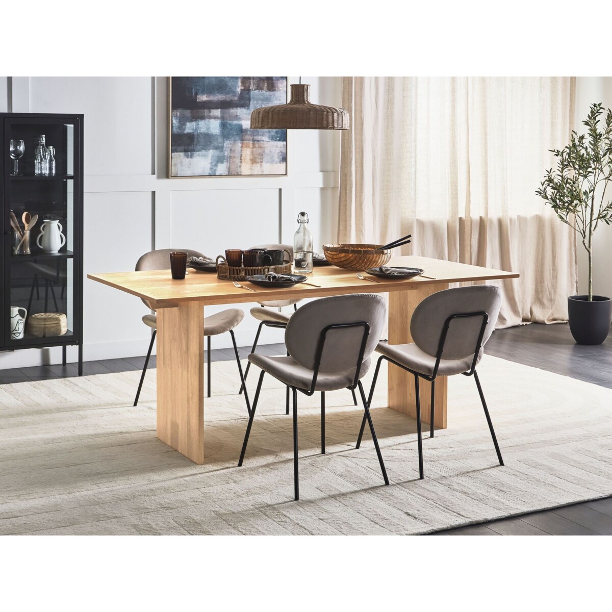 Stół do jadalni 180 x 90 cm jasne drewno MOORA