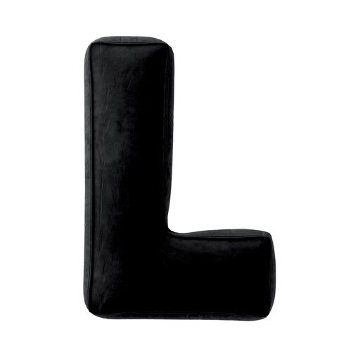 Poduszka literka L, głęboka czerń, 35x40cm, Posh Velvet