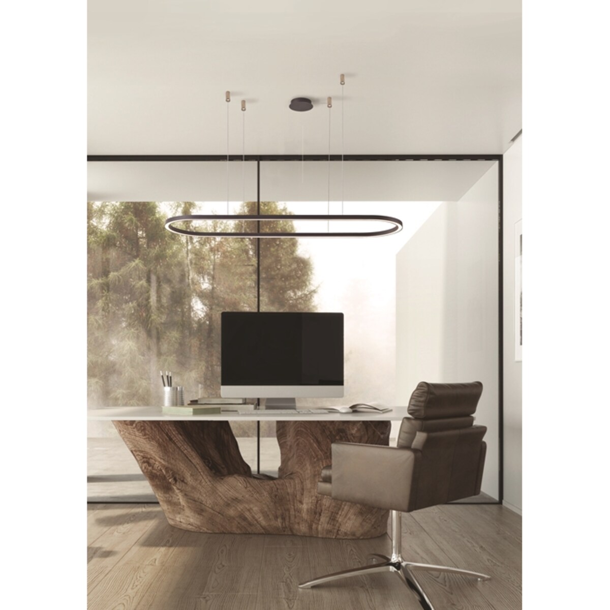 Ledowa lampa wisząca Elena AZ5055 50W eliptyczna czarna