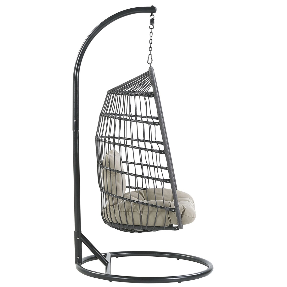 Fotel wiszący ze stojakiem czarny ALLERA