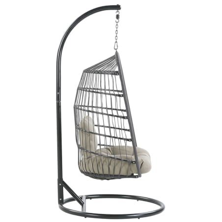 Fotel wiszący ze stojakiem czarny ALLERA